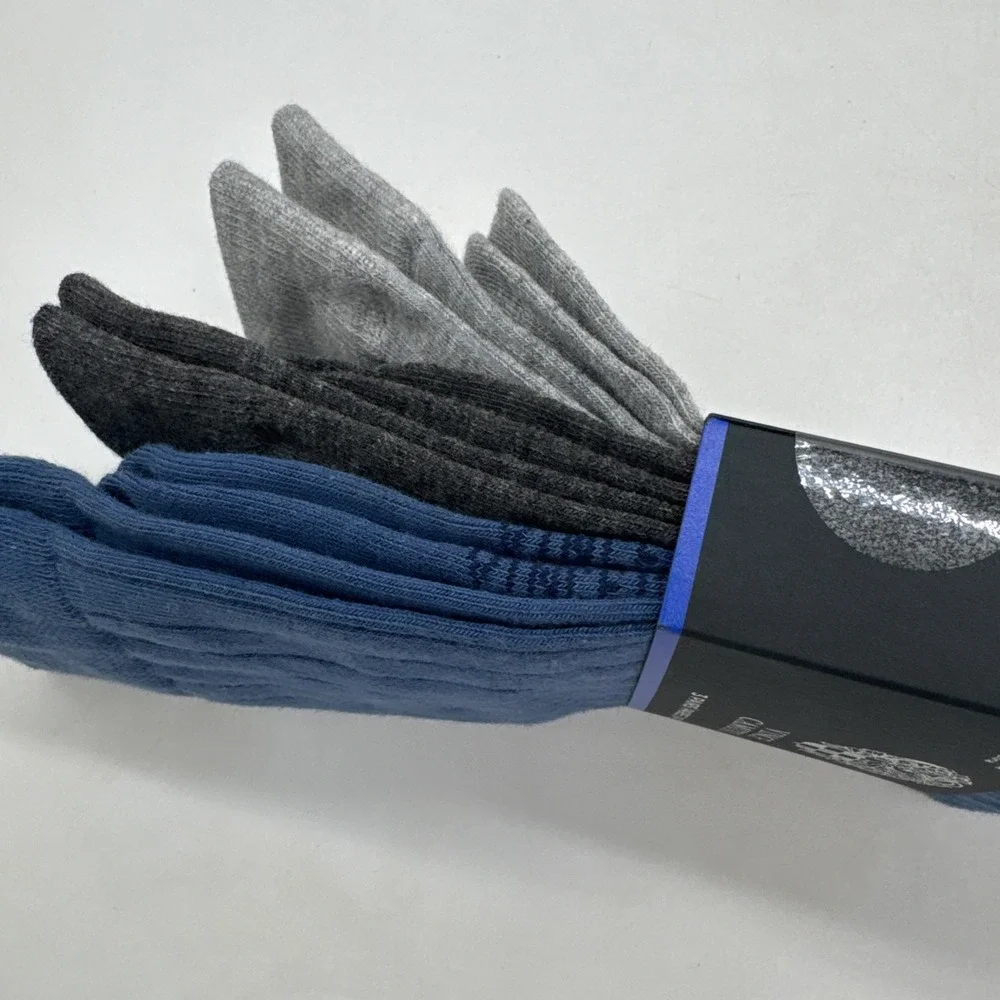 VINCE CAMUTO Men's Dress Crew Socks 3-Pair Set Gray Charcoal Navy NEW